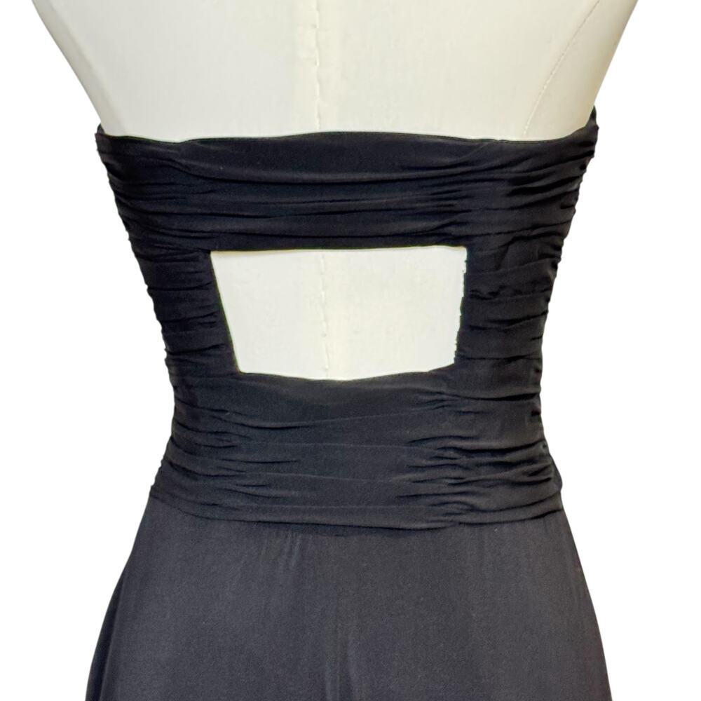 Laundry by Shelli Segal Black Strapless Maxi Dress Back Cutout Formal Gown Wms 2 - Picture 2 of 6